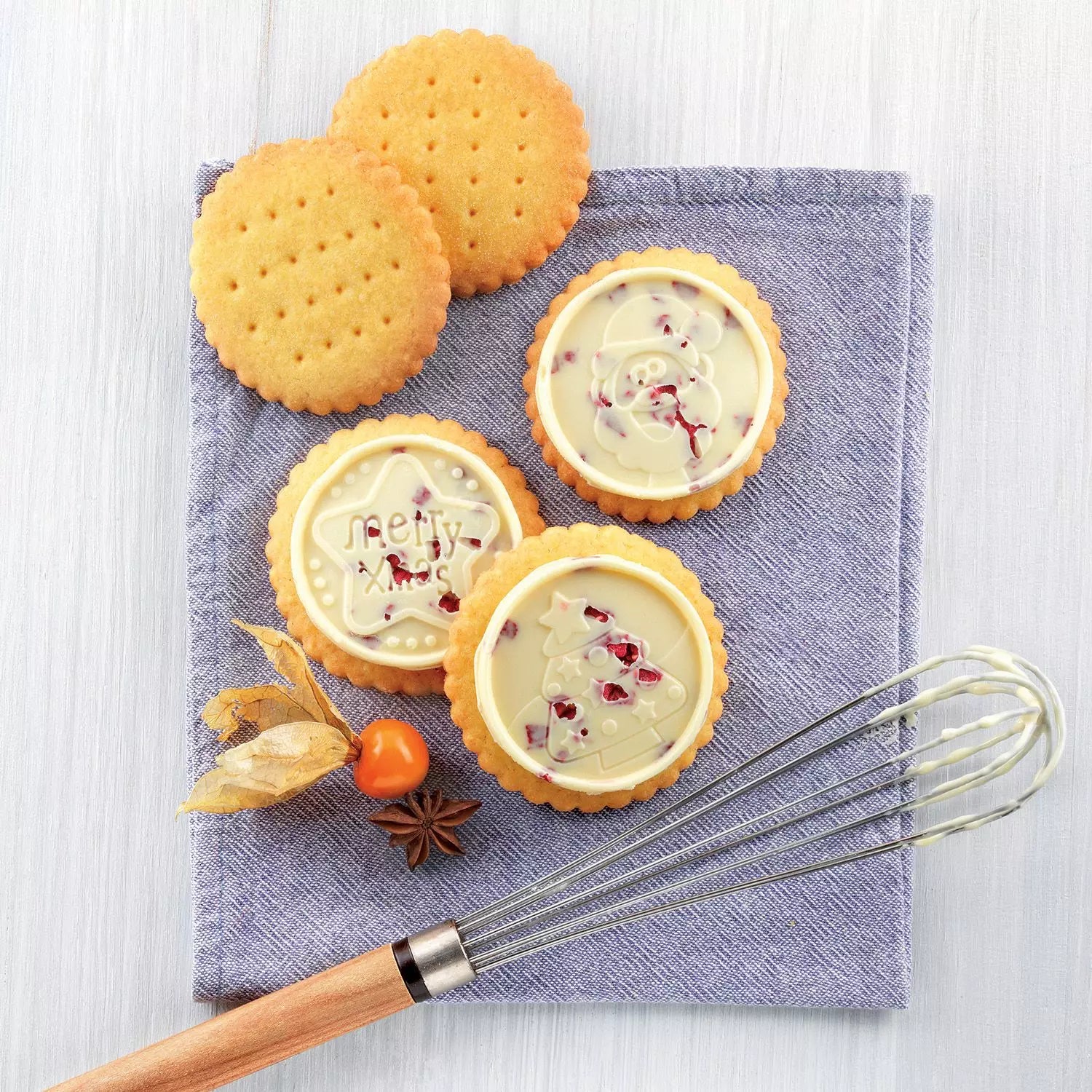 Silikónová forma a vykrajovátko na keksíky s čokoládou - guľatá