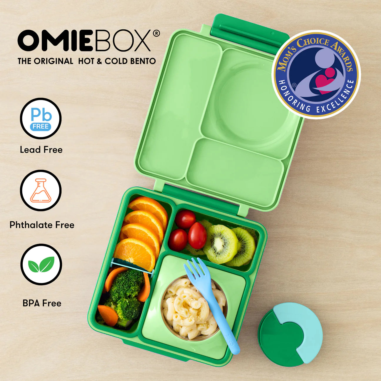 OmieBox hot & cold - Lunchbox s vyberateľnou termonádobou Jablko