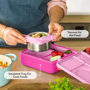 OmieBox hot & cold - Lunchbox s vyberateľnou termonádobou Pixie Pink