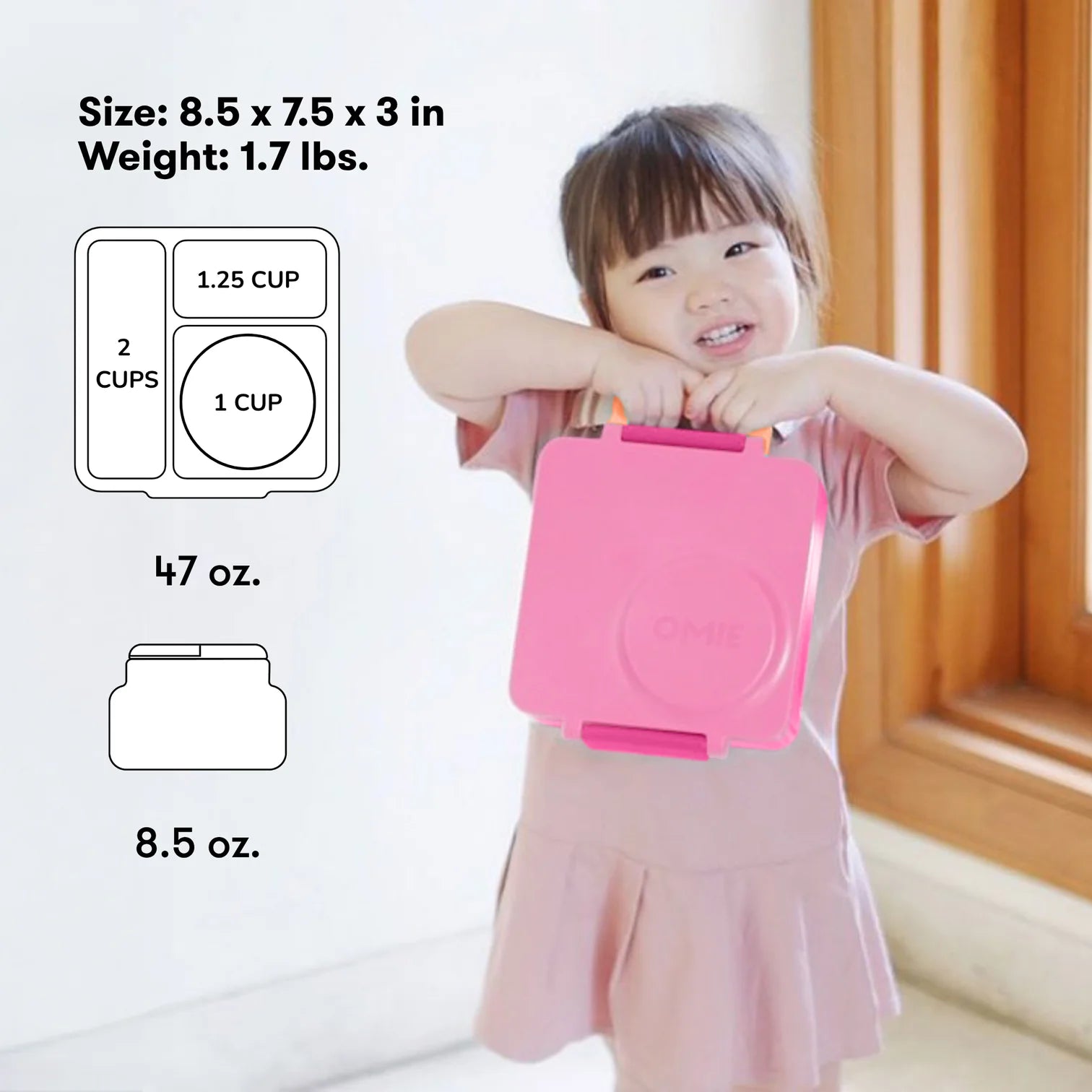 OmieBox hot & cold - Lunchbox s vyberateľnou termonádobou Pixie Pink