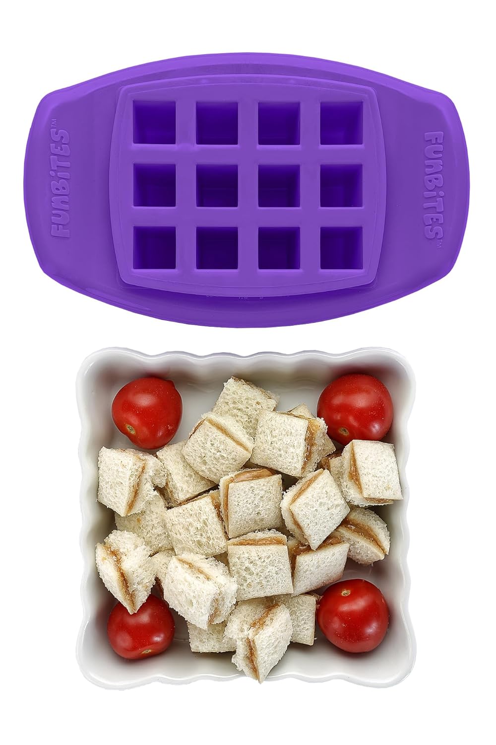 Sendvičové vykrajovátko FUNBITES štvorce fialové