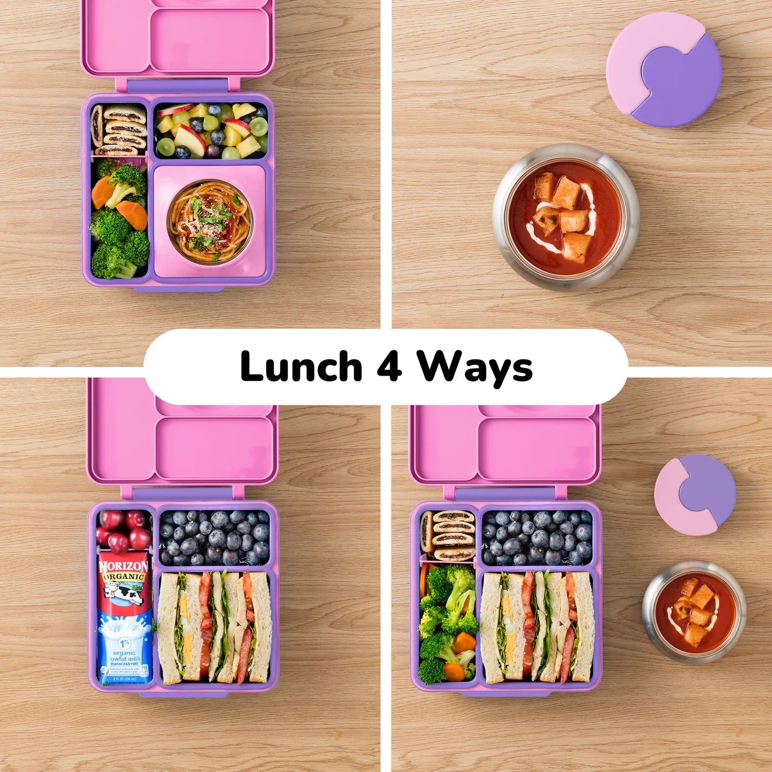 OmieBox hot & cold - Lunchbox s vyberateľnou termonádobou Unicorn Pink