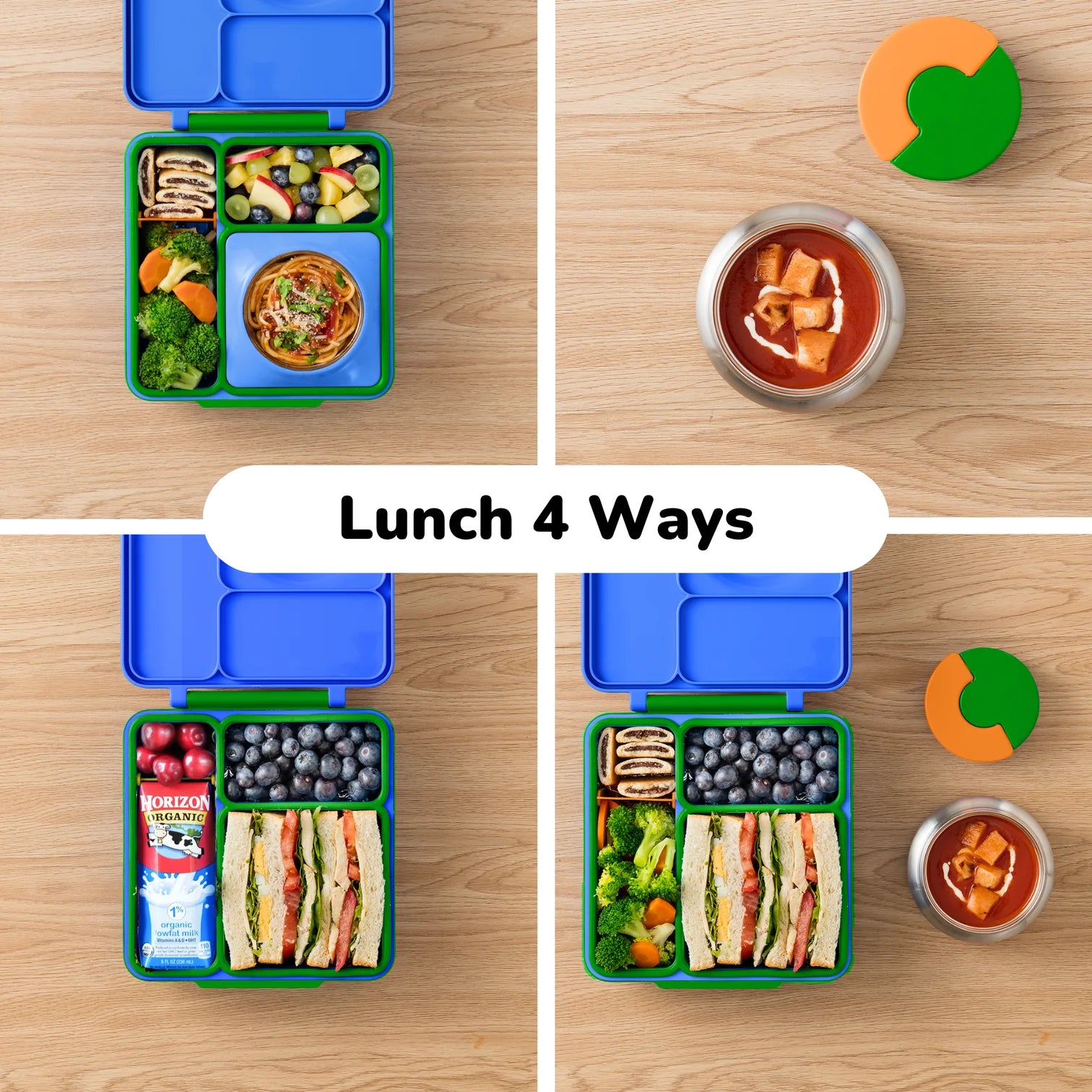 OmieBox hot & cold - Lunchbox s vyberateľnou termonádobou Monster Blue