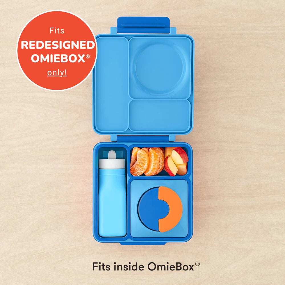 OmieBottle 260ml - silikónová fľaška do OmieBoxu so slamkou - modrá
