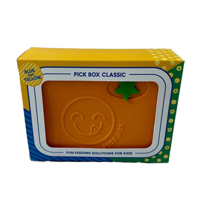 Silikónový Pick Box CLASSIC - 3 oddelenia - žlto modrý