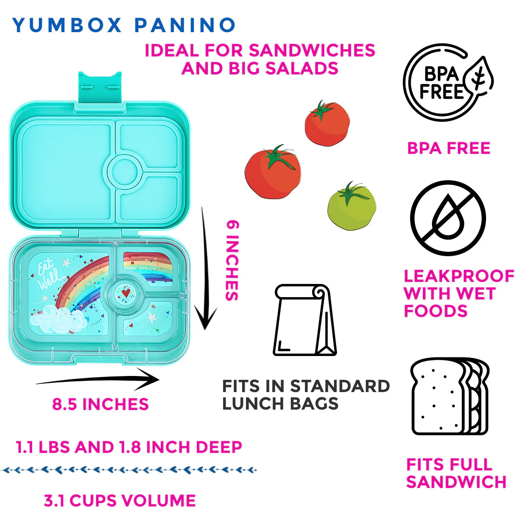 Yumbox Panino 4 oddelenia zahmlená voda Dúha