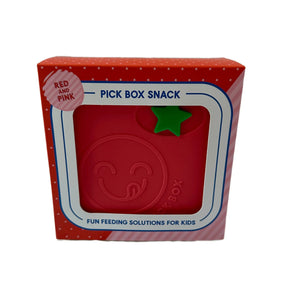 Silikónový Pick Box SNACK - 4 oddelenia - červeno ružový