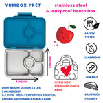 Načítať obrázok do zobrazovača galérie, Yumbox Prêt  nerez 4 oddelenia - Modrý súmrak s trblietkami
