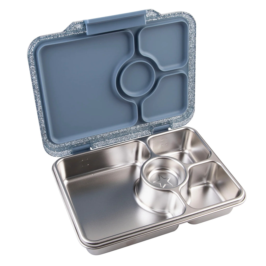 Yumbox Prêt  nerez 4 oddelenia - Parížska modrá s trblietkami