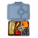 Načítať obrázok do zobrazovača galérie, Yumbox Prêt  nerez 4 oddelenia - Parížska modrá s trblietkami
