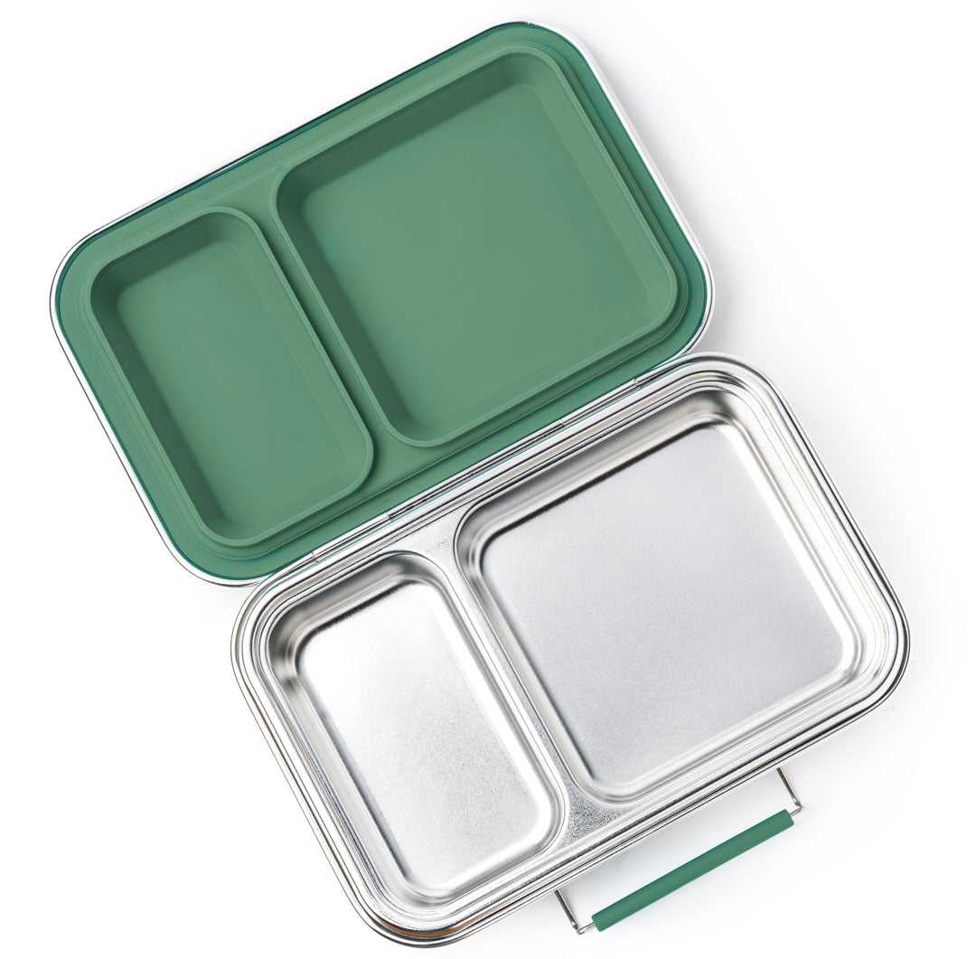 Lekkabox DUO - nerezový box s 2 oddeleniami - les