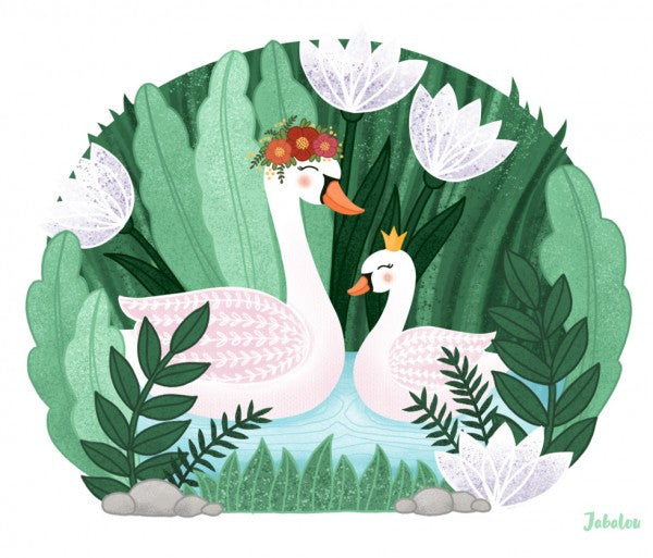 Vodeodolné nálepky Labutie jazero - stvorené pre boxy Bento3 a Bento5