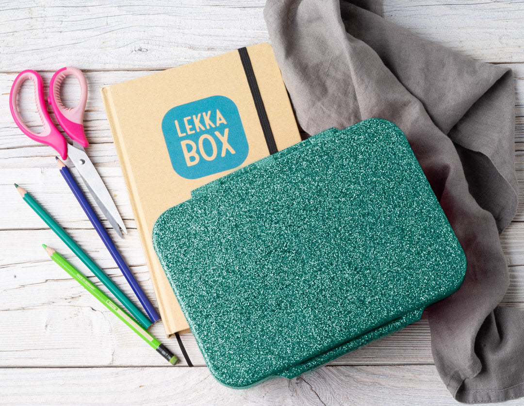 Lekkabox Glamour  so 4 oddeleniami - aqua s trblietkami