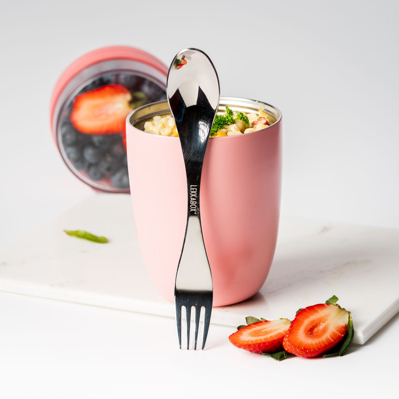 Veľká nerezová vidličko-lyžička strieborná