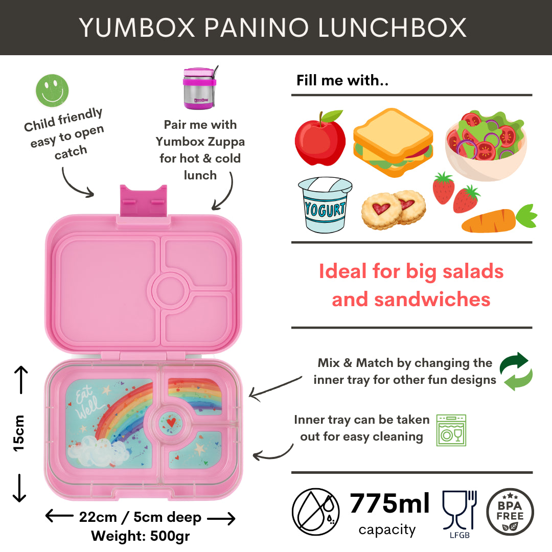 Yumbox Panino 4 oddelenia mocná ružová (dúha)
