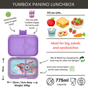 Yumbox Panino 4 oddelenia levanduľová fialová (jednorožec)