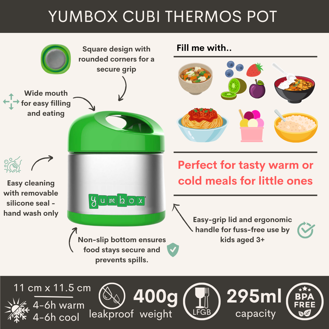 Yumbox Cubi 295ml termoska na jedlo Apple Green