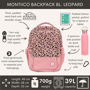 MontiiCo - Školský ruksak LEOPARD len 700g!