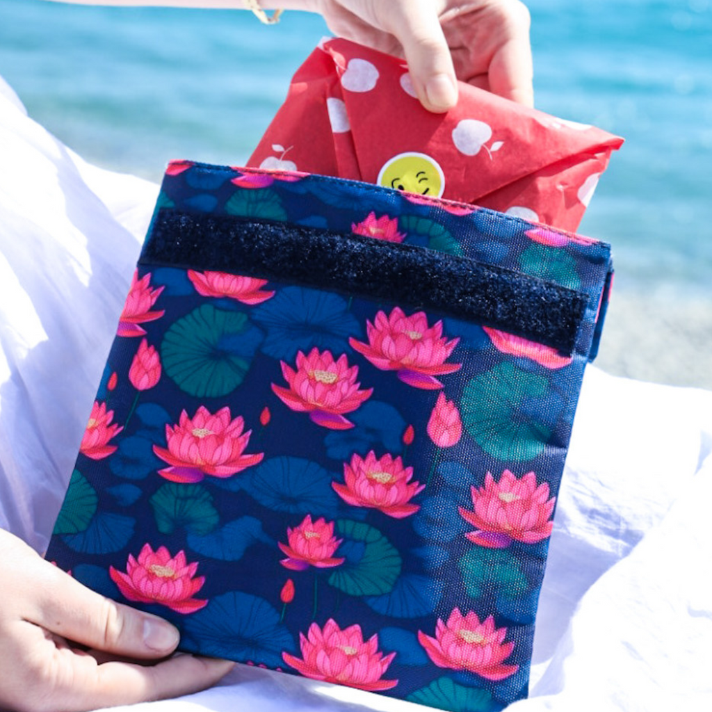 Yumbox POCHETTE - zero waste vrecúško na sendviče - Lotus velcro