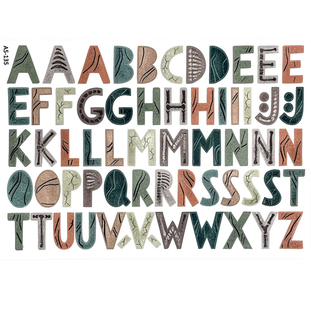 Vodeoodolné nálepky písmenká - dinovia