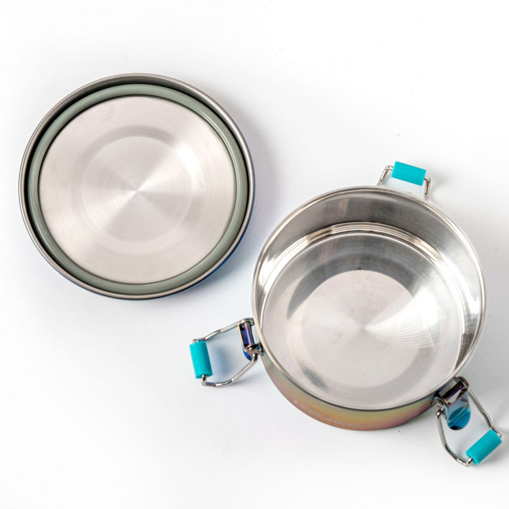 Nepriepustná nerezová dóza Lekkabox Clipsy 400ml - dúhová