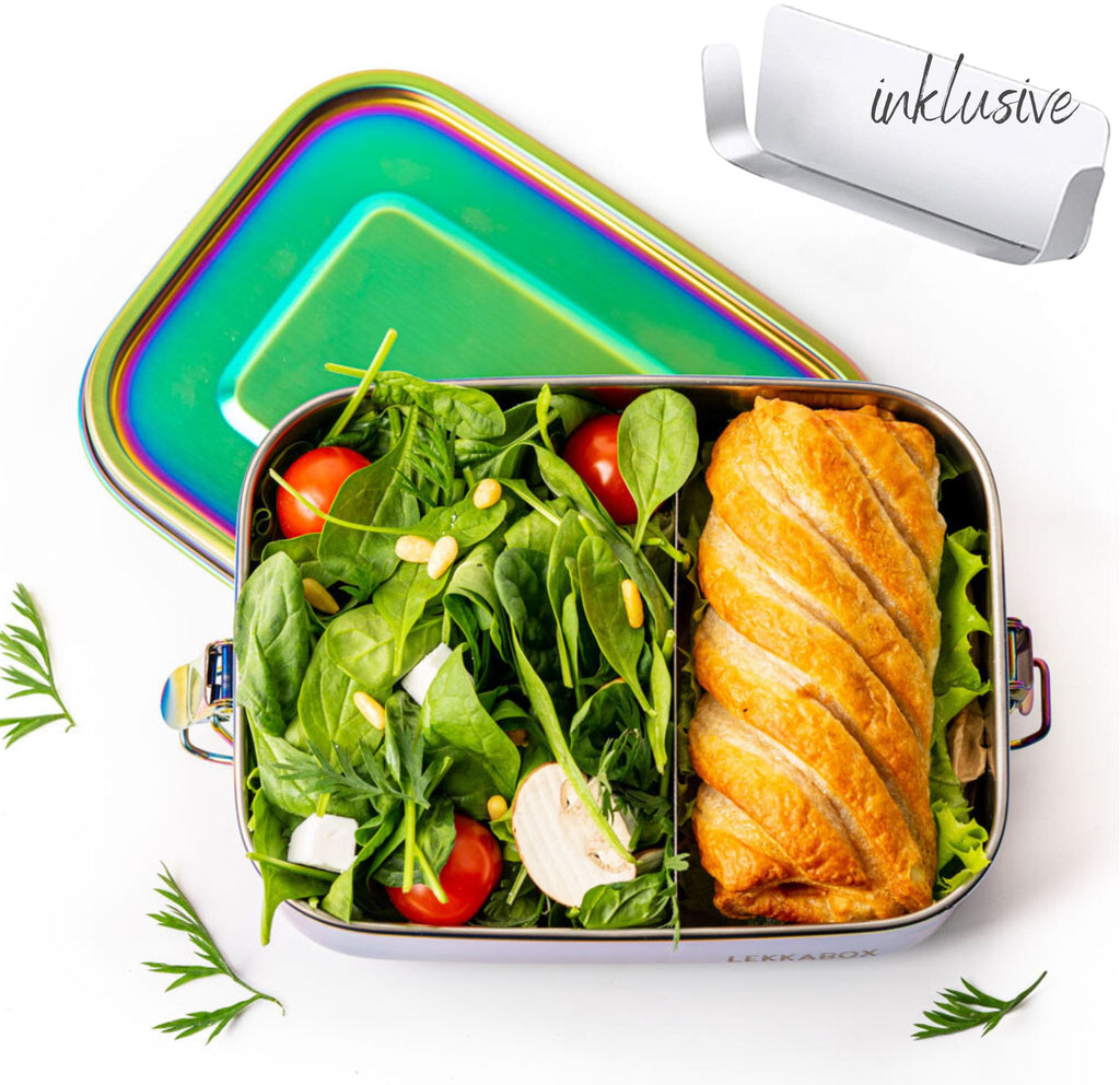 Lekkabox SAFE 1000ml s jedným oddelením a rozdeľovačom - dúhová