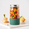 Lekkabox Meal Prep - sklenená nádoba s viečkom so silikónovým chráničom  500ml les