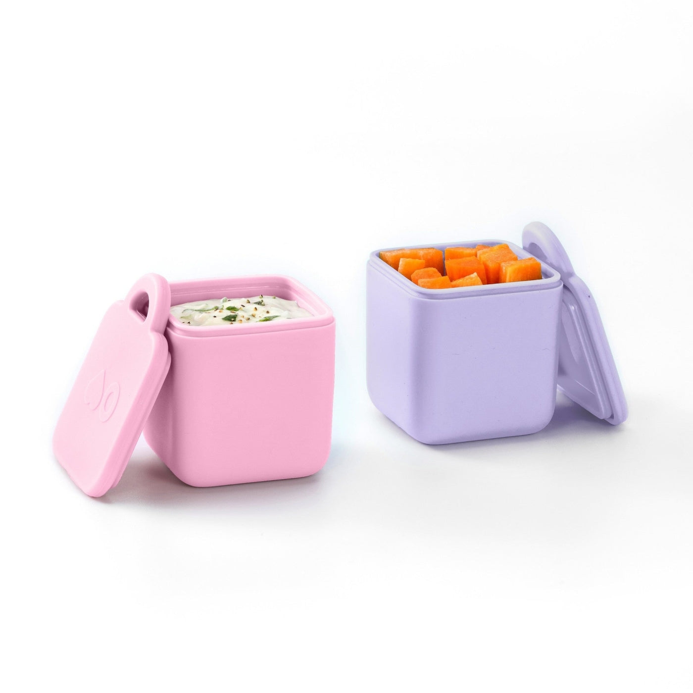 OmieDip - sada 2 silikónových dózičiek ružová a fialová