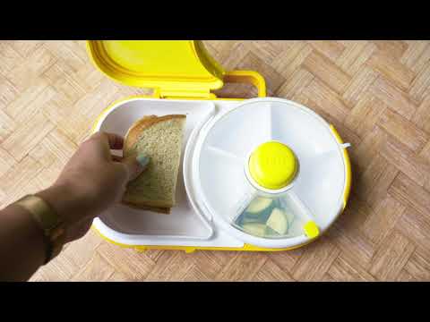 Göbe 2v1 Spinner s tlačidlom s 5 priehradkami +desiatový boxík - Melón