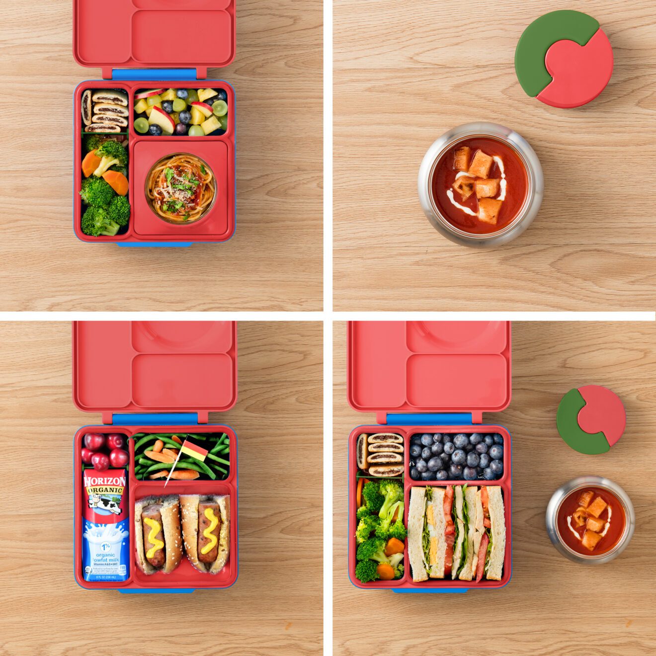 OmieBox hot & cold - Lunchbox s vyberateľnou termonádobou Červená