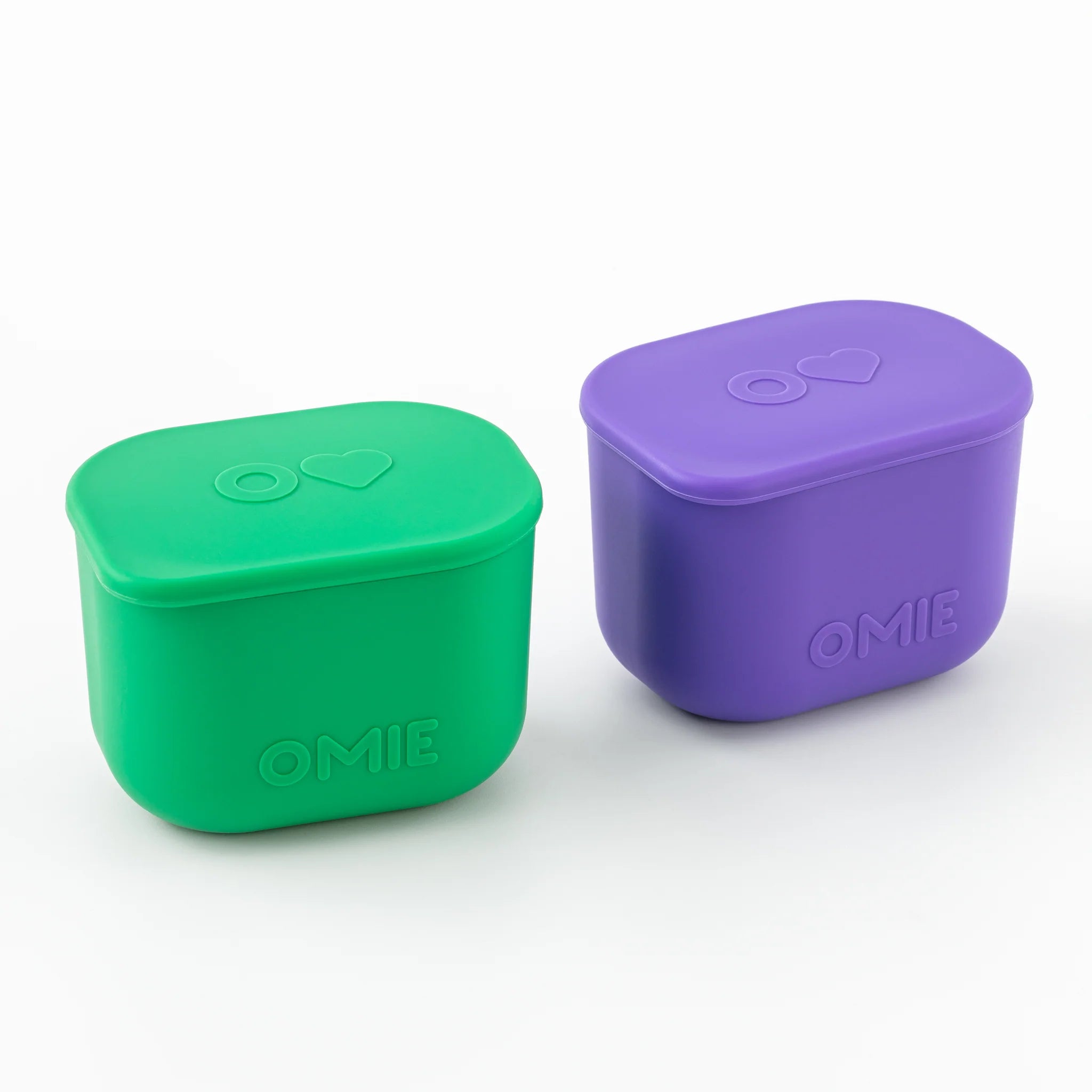 OmieDip pre Omie UP - sada 2 silikónových dózičiek zelená a fialová
