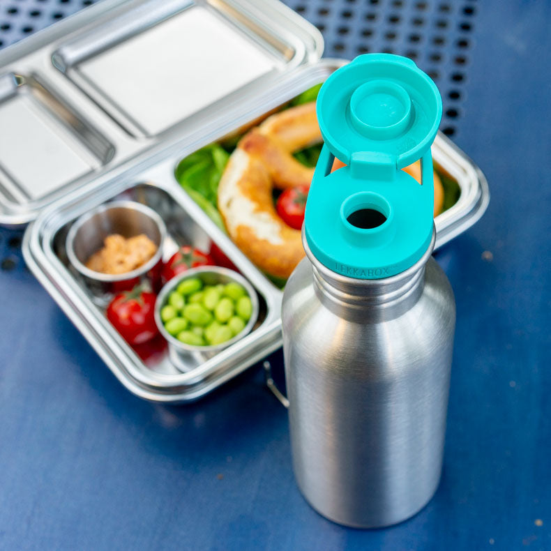 Športové free flow viečko pre všetky fľaše Lekkabox - tyrkys