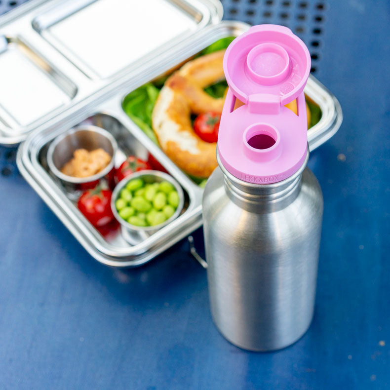 Športové free flow viečko pre všetky fľaše Lekkabox - ružová