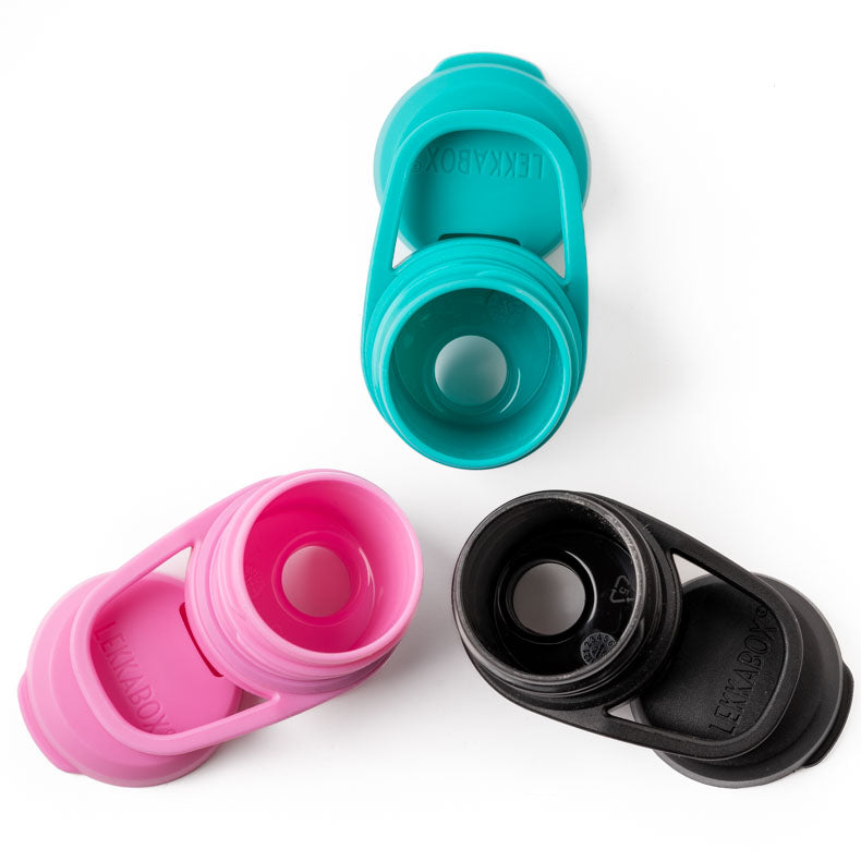 Športové free flow viečko pre všetky fľaše Lekkabox - čierna