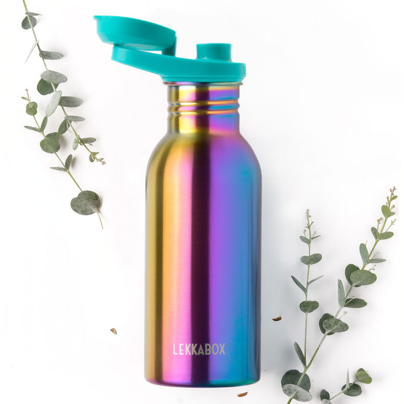 Športové free flow viečko pre všetky fľaše Lekkabox - tyrkys