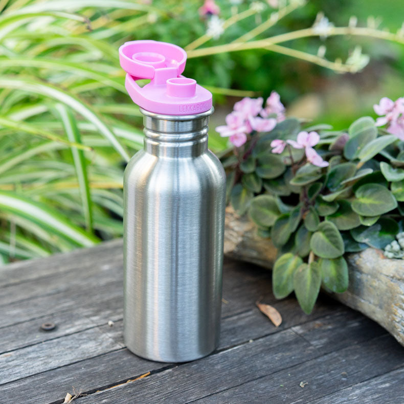 Športové free flow viečko pre všetky fľaše Lekkabox - ružová