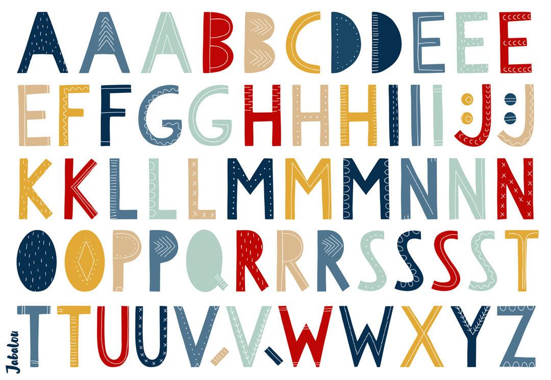 Vodeoodolné nálepky písmenká