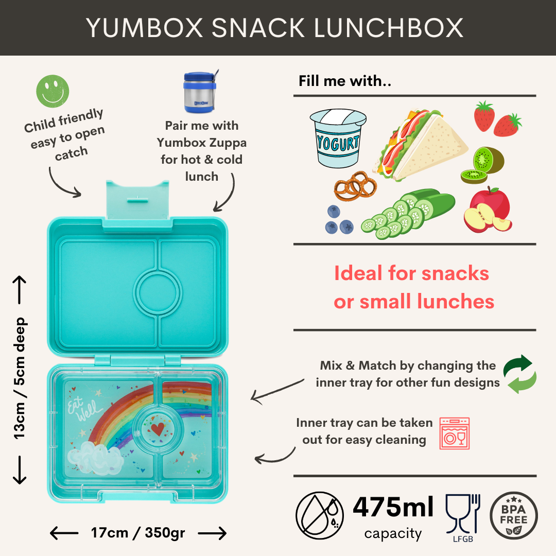 Yumbox Snack 3 oddelenia aqua s trblietkami