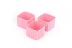 Načítať obrázok do zobrazovača galérie, Sada 3 štvorcových silikónových formičiek ružová Little Lunch Box Co
