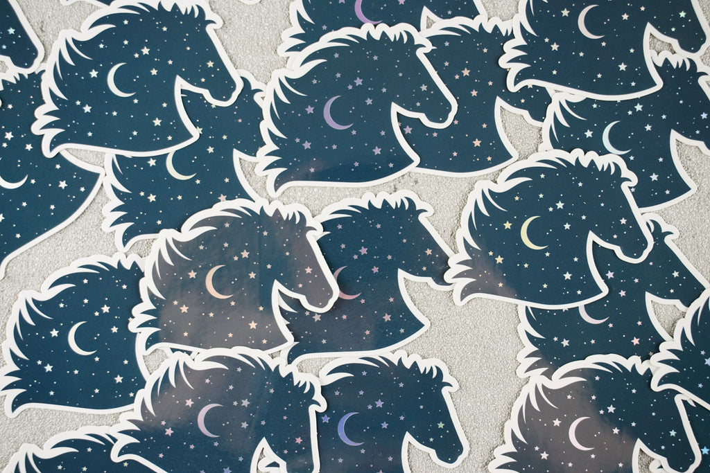 Holografická vodeodolná nálepka Kôň