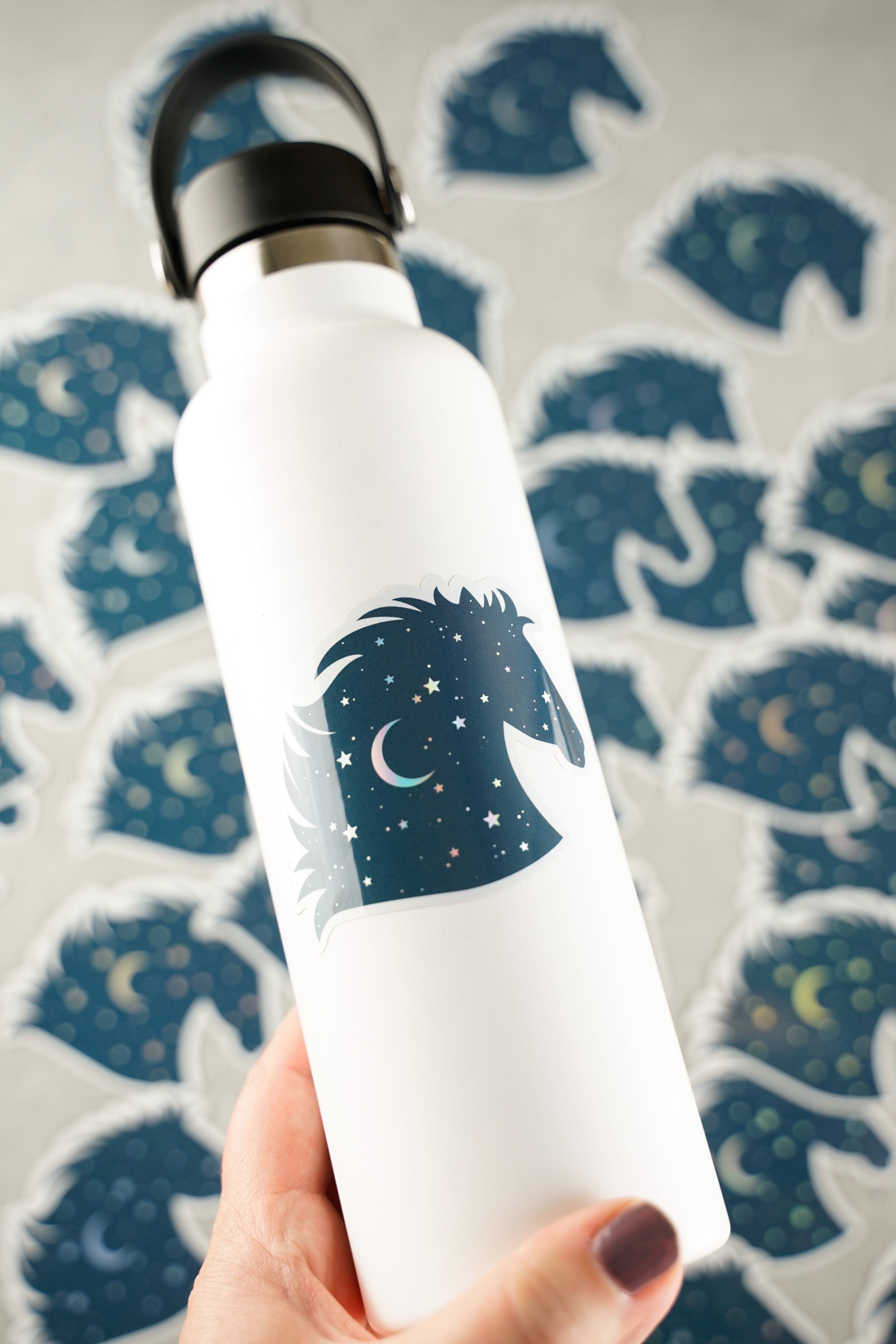 Holografická vodeodolná nálepka Kôň