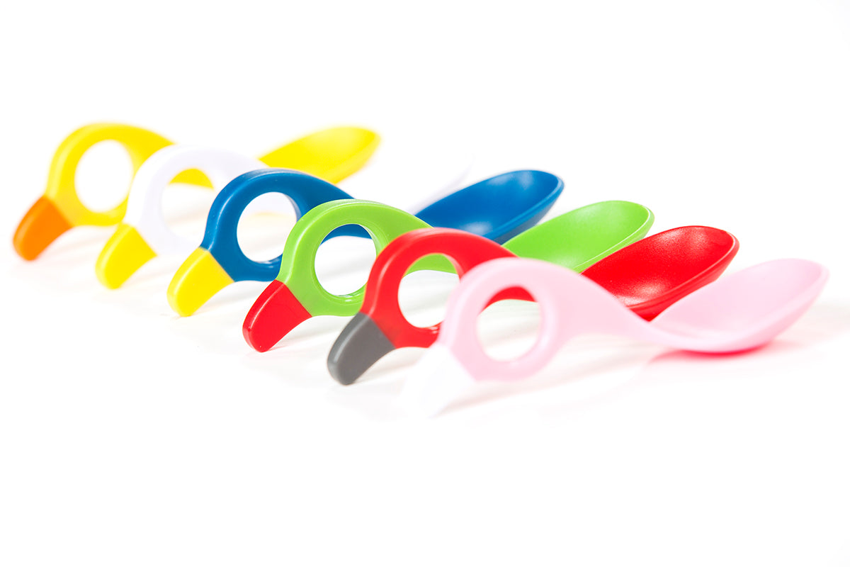 Prvá lyžička pre detičky ICan, sada 2 kusov - modro biela