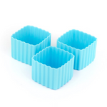 Načítať obrázok do zobrazovača galérie, Sada 3 štvorcových silikónových formičiek svetlo modrá Little Lunch Box Co
