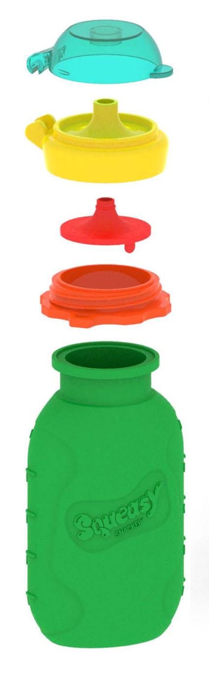 Squeasy Snacker - silikónová kapsička 180ml zelená