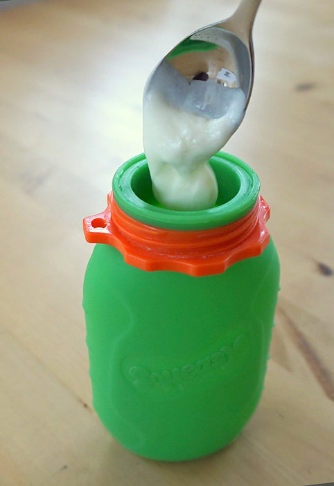 Squeasy Snacker Mini - silikónová kapsička 100ml zelená