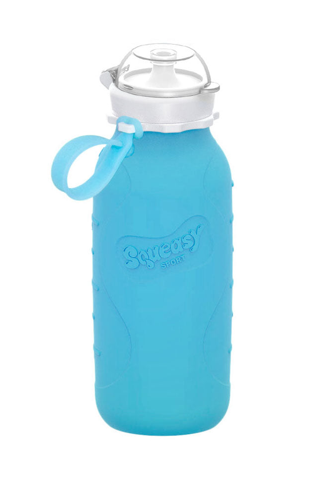 Squeasy Snacker Sport - silikónová fľaša 470ml modrá