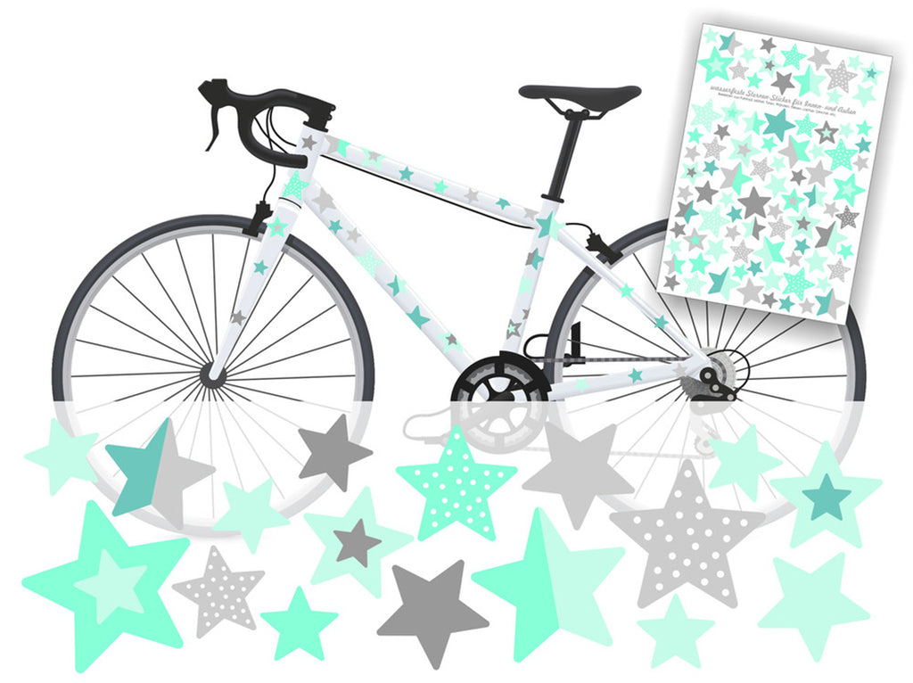 Vodeoodolné nálepky Hviezdy mentolovo-sivé