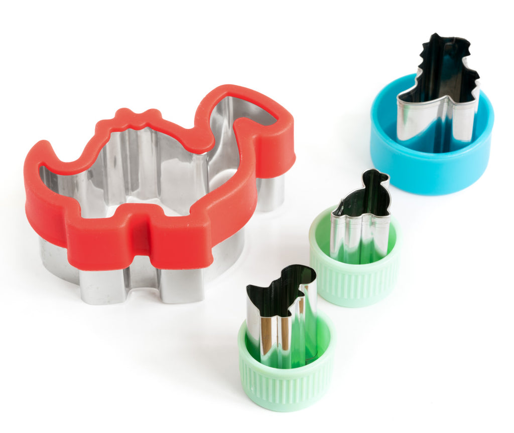 Sada 4 nerezových vykrajovátok Dinosauri