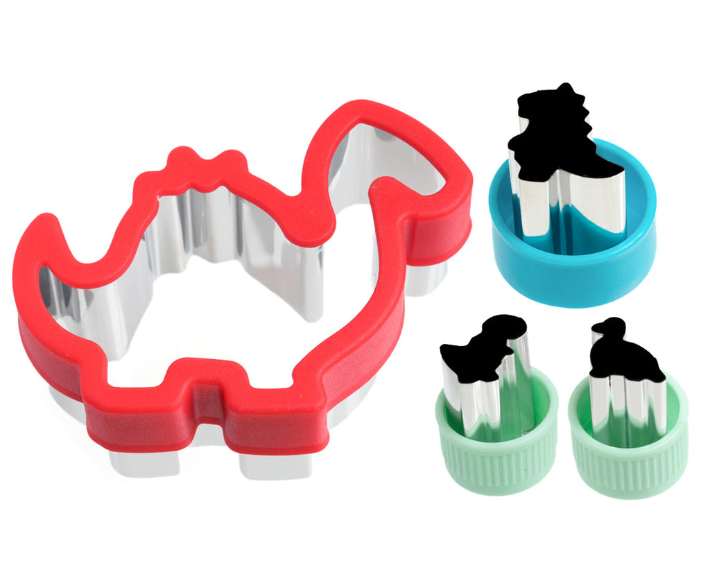 Sada 4 nerezových vykrajovátok Dinosauri