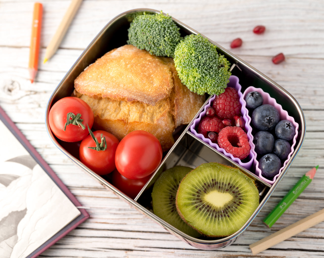 Sada 4 silikónových formičiek ružovo fialová Lekkabox - trojuholníky